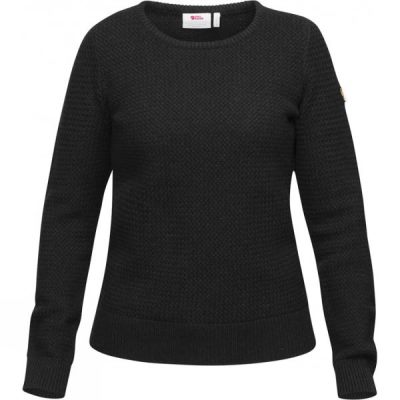 Sueter Fjallraven Övik Structure Mujer - Negras - Chile EIM629054